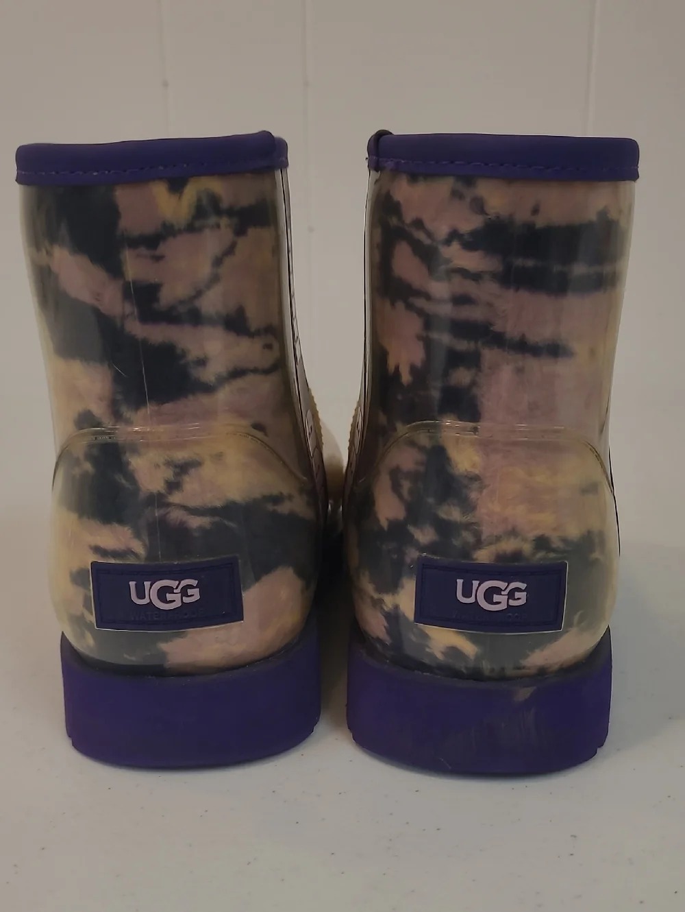 UGG Classic Clear Mini Marble Boots Purple and Pink Waterproof Women's Size 8